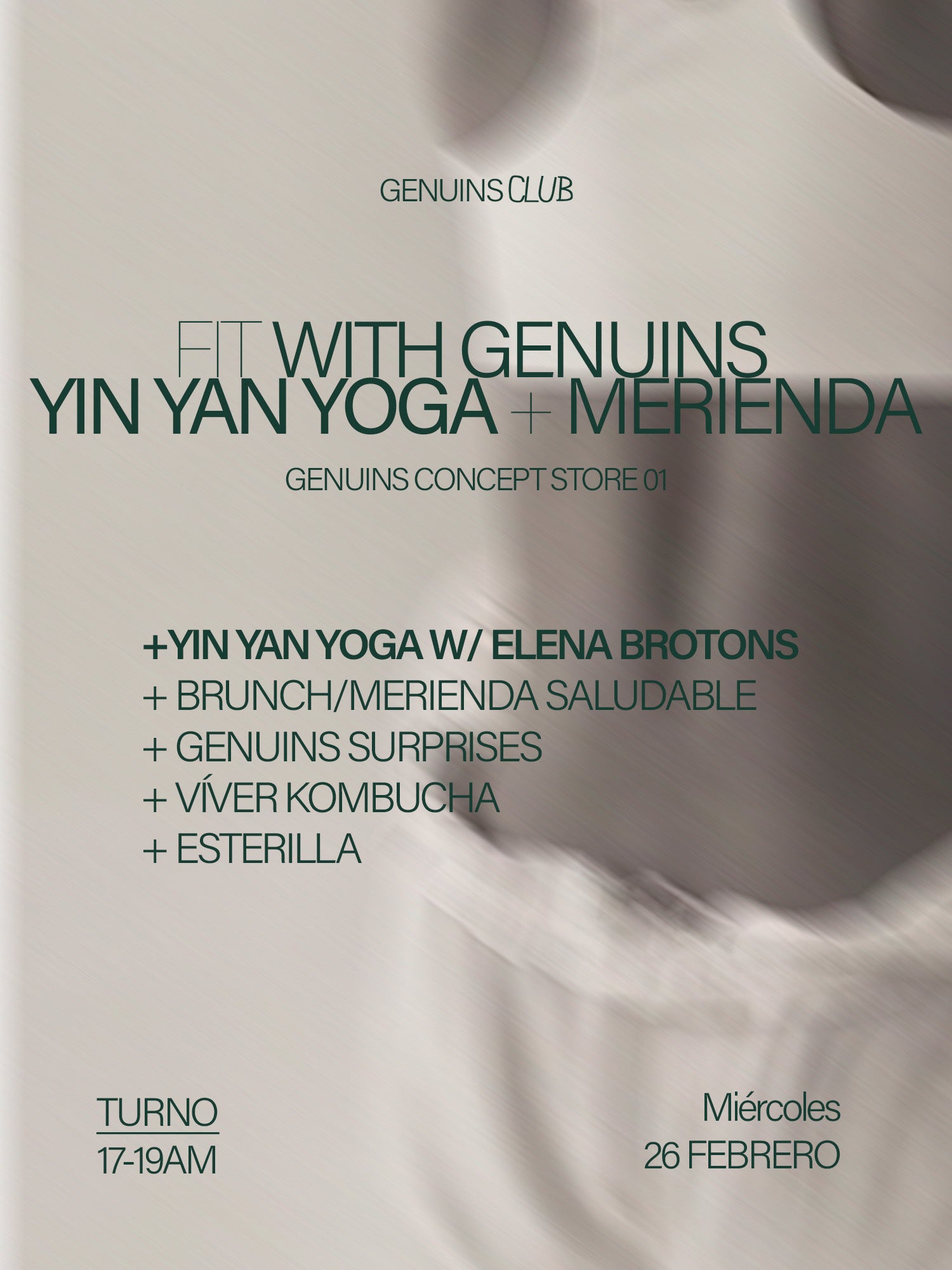 Miércoles 26 Yin Yan Yoga + Merienda saludable