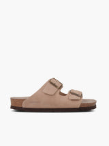 Sandalia Genuins hawaii velour taupe unisex con plantilla anatómica y hebillas ajustables. Ideal para diario en verano y looks neutros. Personas que buscan comodidad sin renunciar a diseño.